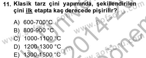 İslam Sanatları Tarihi Dersi 2014 - 2015 Yılı (Final) Dönem Sonu Sınav Soruları 11. Soru
