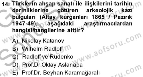 İslam Sanatları Tarihi Dersi 2014 - 2015 Yılı (Final) Dönem Sonu Sınav Soruları 14. Soru