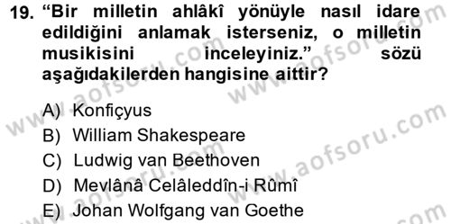 İslam Sanatları Tarihi Dersi 2014 - 2015 Yılı (Final) Dönem Sonu Sınav Soruları 19. Soru