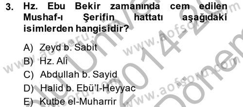 İslam Sanatları Tarihi Dersi 2014 - 2015 Yılı (Final) Dönem Sonu Sınav Soruları 3. Soru