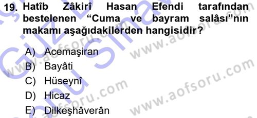 İslam Sanatları Tarihi Dersi 2015 - 2016 Yılı (Final) Dönem Sonu Sınav Soruları 19. Soru