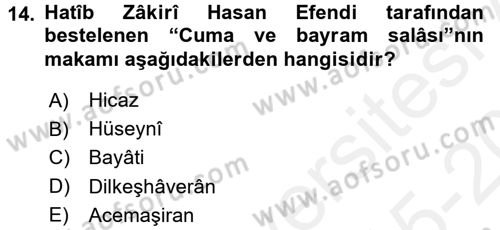 İslam Sanatları Tarihi Dersi 2015 - 2016 Yılı Tek Ders Sınav Soruları 14. Soru