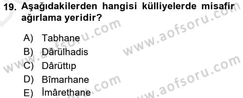 İslam Sanatları Tarihi Dersi 2015 - 2016 Yılı Tek Ders Sınav Soruları 19. Soru
