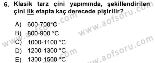 İslam Sanatları Tarihi Dersi 2015 - 2016 Yılı Tek Ders Sınav Soruları 6. Soru