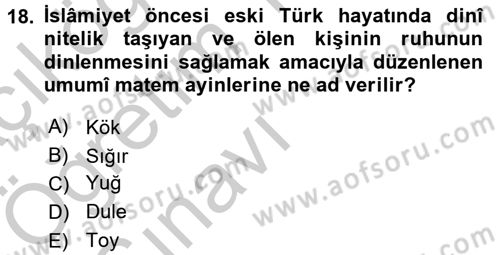 İslam Sanatları Tarihi Dersi 2016 - 2017 Yılı 3 Ders Sınav Soruları 18. Soru