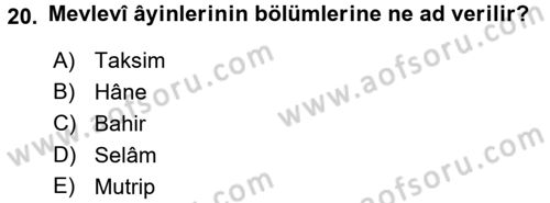 İslam Sanatları Tarihi Dersi 2016 - 2017 Yılı 3 Ders Sınav Soruları 20. Soru