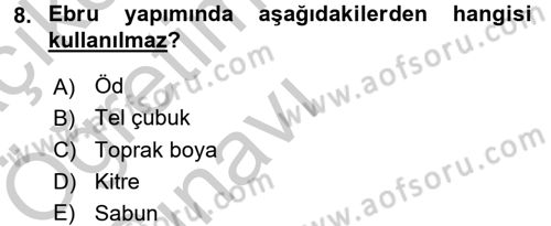 İslam Sanatları Tarihi Dersi 2016 - 2017 Yılı 3 Ders Sınav Soruları 8. Soru