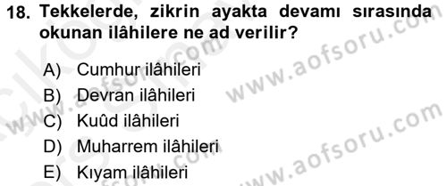 İslam Sanatları Tarihi Dersi 2017 - 2018 Yılı 3 Ders Sınav Soruları 18. Soru
