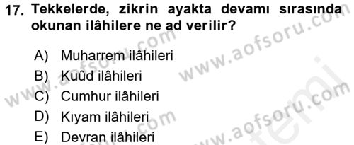 İslam Sanatları Tarihi Dersi 2017 - 2018 Yılı (Final) Dönem Sonu Sınavı 17. Soru