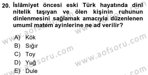 İslam Sanatları Tarihi Dersi 2018 - 2019 Yılı Yaz Okulu Sınav Soruları 20. Soru