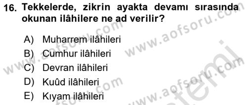 İslam Sanatları Tarihi Dersi 2019 - 2020 Yılı (Final) Dönem Sonu Sınavı 16. Soru