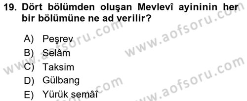 İslam Sanatları Tarihi Dersi 2019 - 2020 Yılı (Final) Dönem Sonu Sınav Soruları 19. Soru