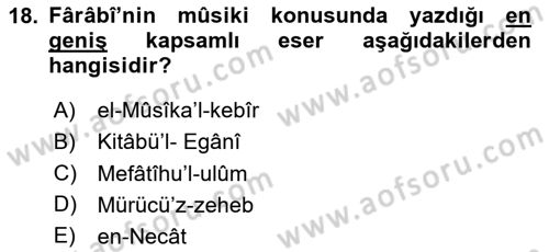 İslam Sanatları Tarihi Dersi 2020 - 2021 Yılı Yaz Okulu Sınav Soruları 18. Soru