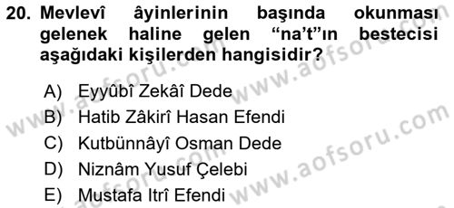 İslam Sanatları Tarihi Dersi 2020 - 2021 Yılı Yaz Okulu Sınav Soruları 20. Soru