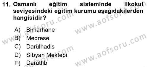 İslam Sanatları Tarihi Dersi 2021 - 2022 Yılı (Vize) Ara Sınavı 11. Soru