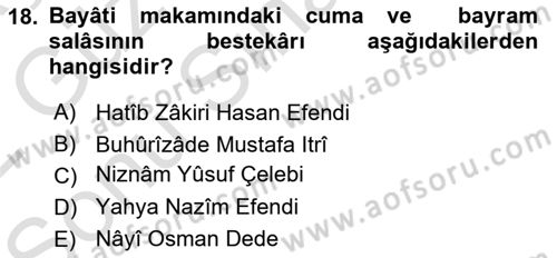 İslam Sanatları Tarihi Dersi 2021 - 2022 Yılı (Final) Dönem Sonu Sınav Soruları 18. Soru