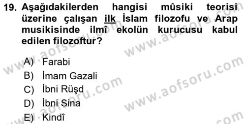 İslam Sanatları Tarihi Dersi 2021 - 2022 Yılı (Final) Dönem Sonu Sınav Soruları 19. Soru