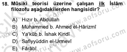 İslam Sanatları Tarihi Dersi 2021 - 2022 Yılı Yaz Okulu Sınav Soruları 18. Soru