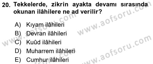 İslam Sanatları Tarihi Dersi 2021 - 2022 Yılı Yaz Okulu Sınav Soruları 20. Soru