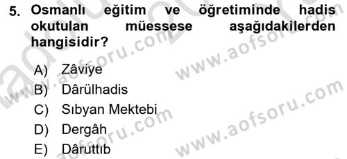 İslam Sanatları Tarihi Dersi 2021 - 2022 Yılı Yaz Okulu Sınavı 5. Soru