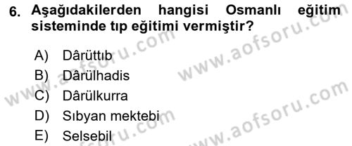 İslam Sanatları Tarihi Dersi 2021 - 2022 Yılı Yaz Okulu Sınav Soruları 6. Soru