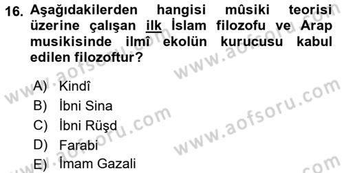 İslam Sanatları Tarihi Dersi 2022 - 2023 Yılı (Final) Dönem Sonu Sınavı 16. Soru