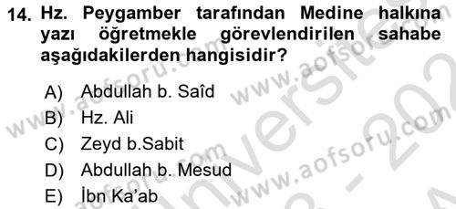 İslam Sanatları Tarihi Dersi 2023 - 2024 Yılı (Vize) Ara Sınav Soruları 14. Soru