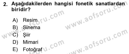 İslam Sanatları Tarihi Dersi 2023 - 2024 Yılı (Vize) Ara Sınav Soruları 2. Soru
