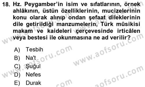 İslam Sanatları Tarihi Dersi 2023 - 2024 Yılı Yaz Okulu Sınav Soruları 18. Soru