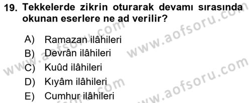 İslam Sanatları Tarihi Dersi 2023 - 2024 Yılı Yaz Okulu Sınav Soruları 19. Soru