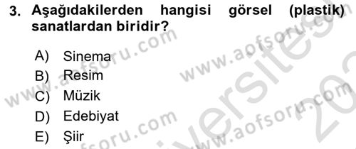 İslam Sanatları Tarihi Dersi 2023 - 2024 Yılı Yaz Okulu Sınav Soruları 3. Soru