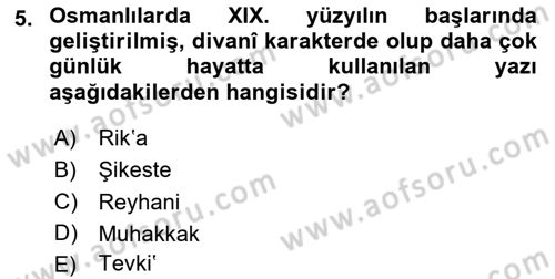 İslam Sanatları Tarihi Dersi 2023 - 2024 Yılı Yaz Okulu Sınav Soruları 5. Soru