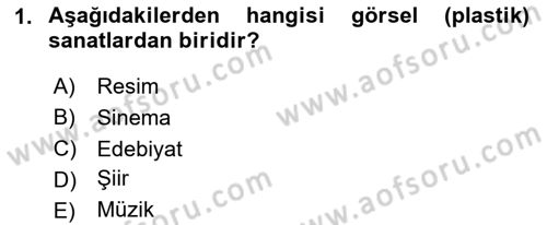 İslam Sanatları Tarihi Dersi 2024 - 2025 Yılı (Vize) Ara Sınav Soruları 1. Soru