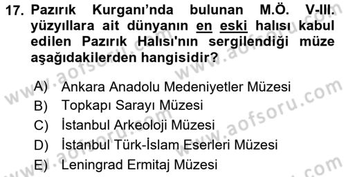 İslam Sanatları Tarihi Dersi 2024 - 2025 Yılı (Final) Dönem Sonu Sınav Soruları 17. Soru