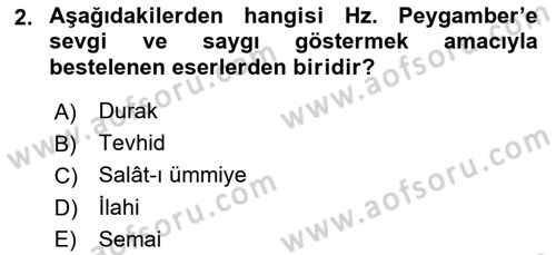İslam Sanatları Tarihi Dersi 2024 - 2025 Yılı (Final) Dönem Sonu Sınav Soruları 2. Soru
