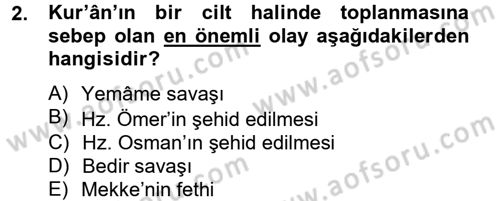 Tefsir Tarihi ve Usulü Dersi 2012 - 2013 Yılı (Vize) Ara Sınav Soruları 2. Soru