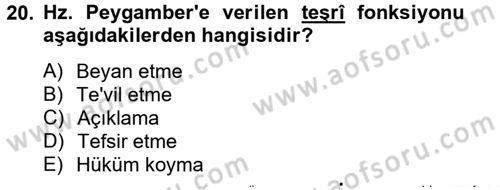 Tefsir Tarihi ve Usulü Dersi 2012 - 2013 Yılı (Vize) Ara Sınav Soruları 20. Soru