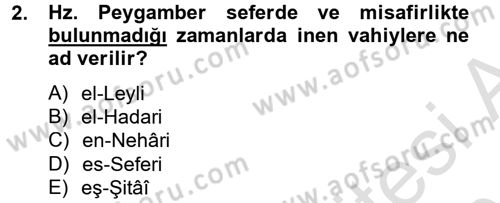 Tefsir Tarihi ve Usulü Dersi 2013 - 2014 Yılı Tek Ders Sınav Soruları 2. Soru