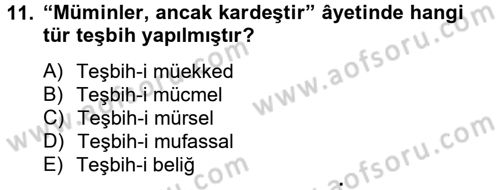 Tefsir Tarihi ve Usulü Dersi 2014 - 2015 Yılı (Final) Dönem Sonu Sınav Soruları 11. Soru