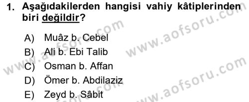 Tefsir Tarihi ve Usulü Dersi 2015 - 2016 Yılı (Vize) Ara Sınav Soruları 1. Soru