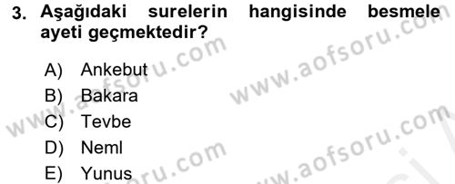 Tefsir Tarihi ve Usulü Dersi 2015 - 2016 Yılı (Vize) Ara Sınav Soruları 3. Soru