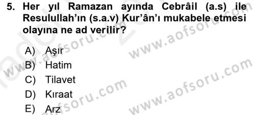 Tefsir Tarihi ve Usulü Dersi 2015 - 2016 Yılı (Vize) Ara Sınav Soruları 5. Soru