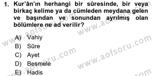 Tefsir Tarihi ve Usulü Dersi 2016 - 2017 Yılı 3 Ders Sınav Soruları 1. Soru