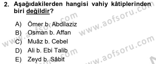 Tefsir Tarihi ve Usulü Dersi 2016 - 2017 Yılı 3 Ders Sınav Soruları 2. Soru