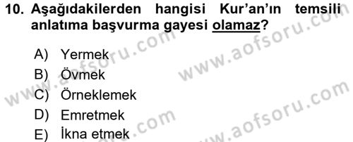 Tefsir Tarihi ve Usulü Dersi 2017 - 2018 Yılı 3 Ders Sınav Soruları 10. Soru