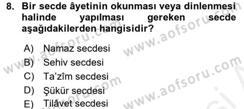 Tefsir Tarihi ve Usulü Dersi 2017 - 2018 Yılı (Vize) Ara Sınav Soruları 8. Soru