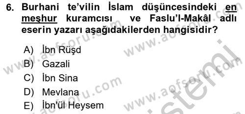 Tefsir Tarihi ve Usulü Dersi 2018 - 2019 Yılı Yaz Okulu Sınav Soruları 6. Soru