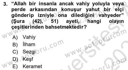 Tefsir Tarihi ve Usulü Dersi 2020 - 2021 Yılı Yaz Okulu Sınav Soruları 3. Soru