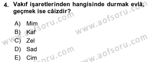 Tefsir Tarihi ve Usulü Dersi 2021 - 2022 Yılı Yaz Okulu Sınav Soruları 4. Soru