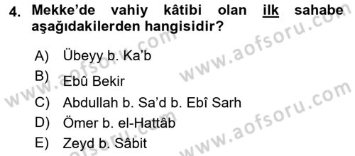Tefsir Tarihi ve Usulü Dersi 2023 - 2024 Yılı Yaz Okulu Sınav Soruları 4. Soru